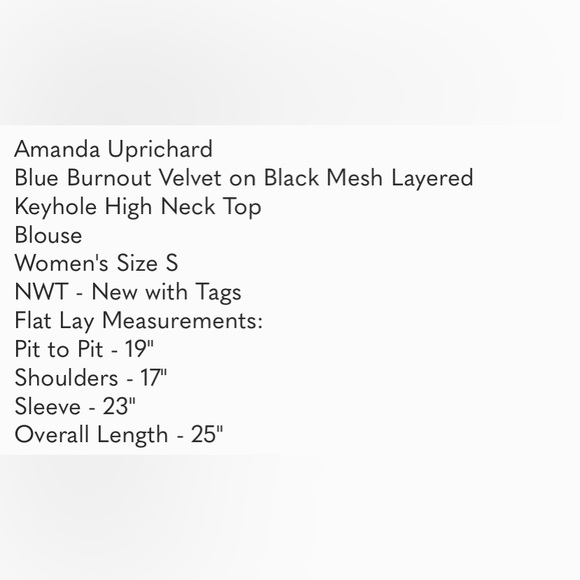 Amanda Uprichard Burnout Velvet Keyhole Top S NWT - Picture 4 of 4